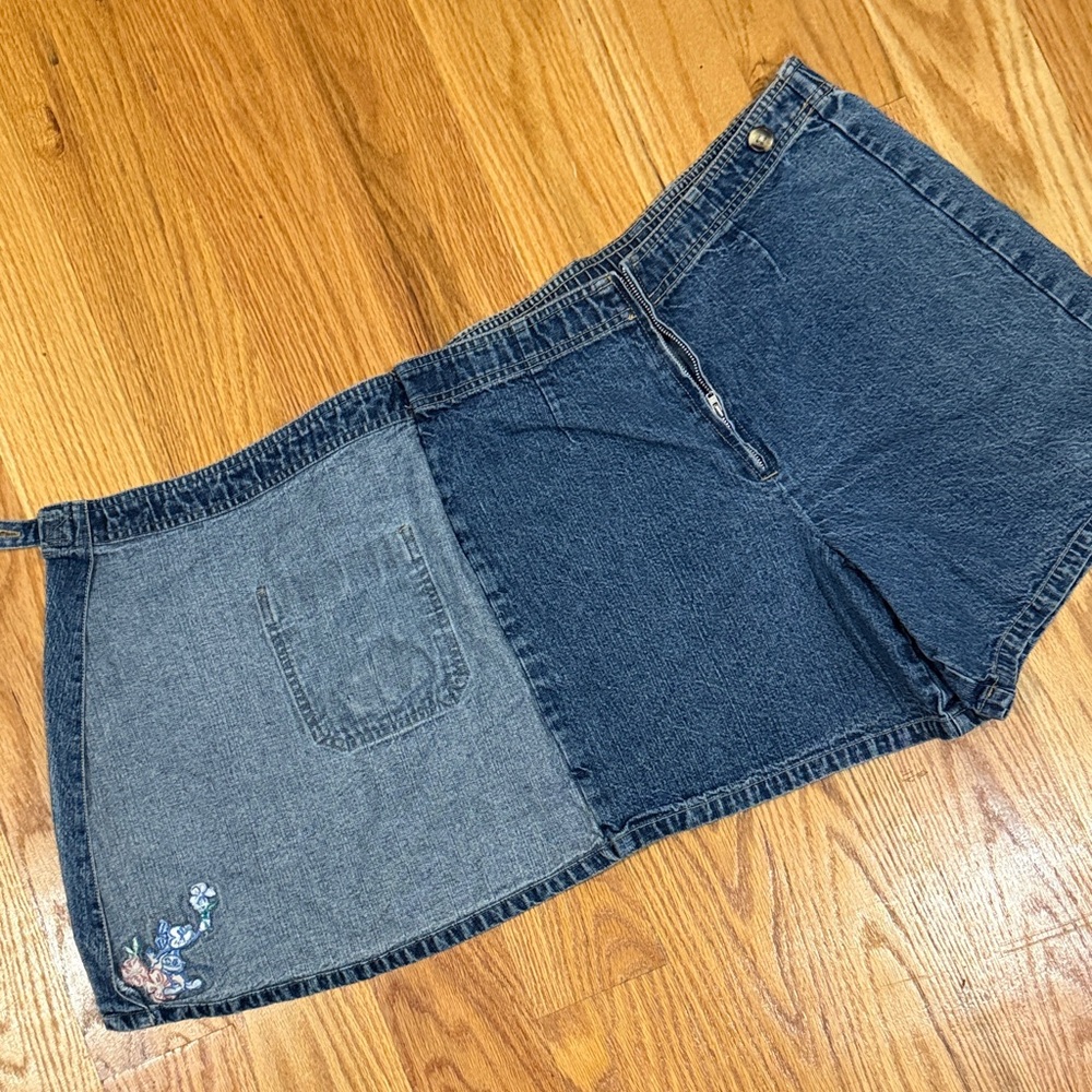 Disney Denim Wrap Skort with Embroidered Mickey - Blue - Picture 4 of 9